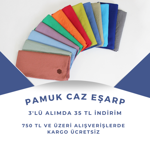 Pamuk Caz Eşarp 3 Adet 585 TL Yerine 550 TL